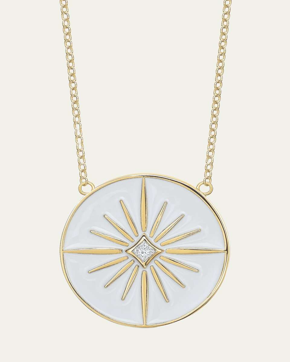 14K Gold Lucky Star Diamond Token Necklace